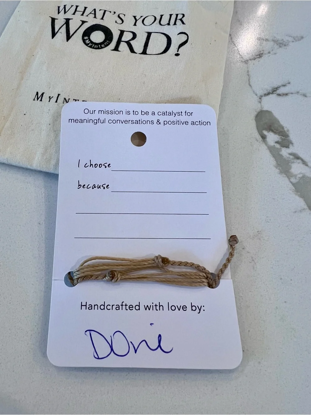 My Intent inspirational bracelet SURRENDER